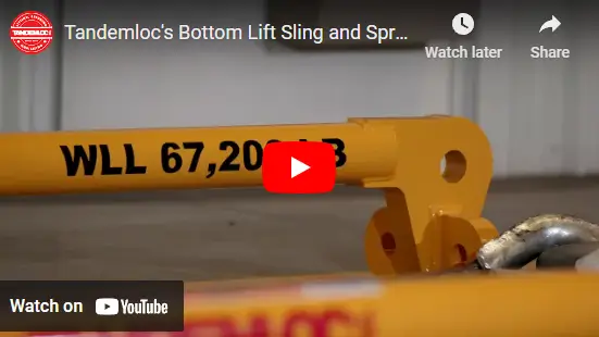 Screenshot of Tandemloc's Bottom Lift Sling and Spreader Beam YouTube video